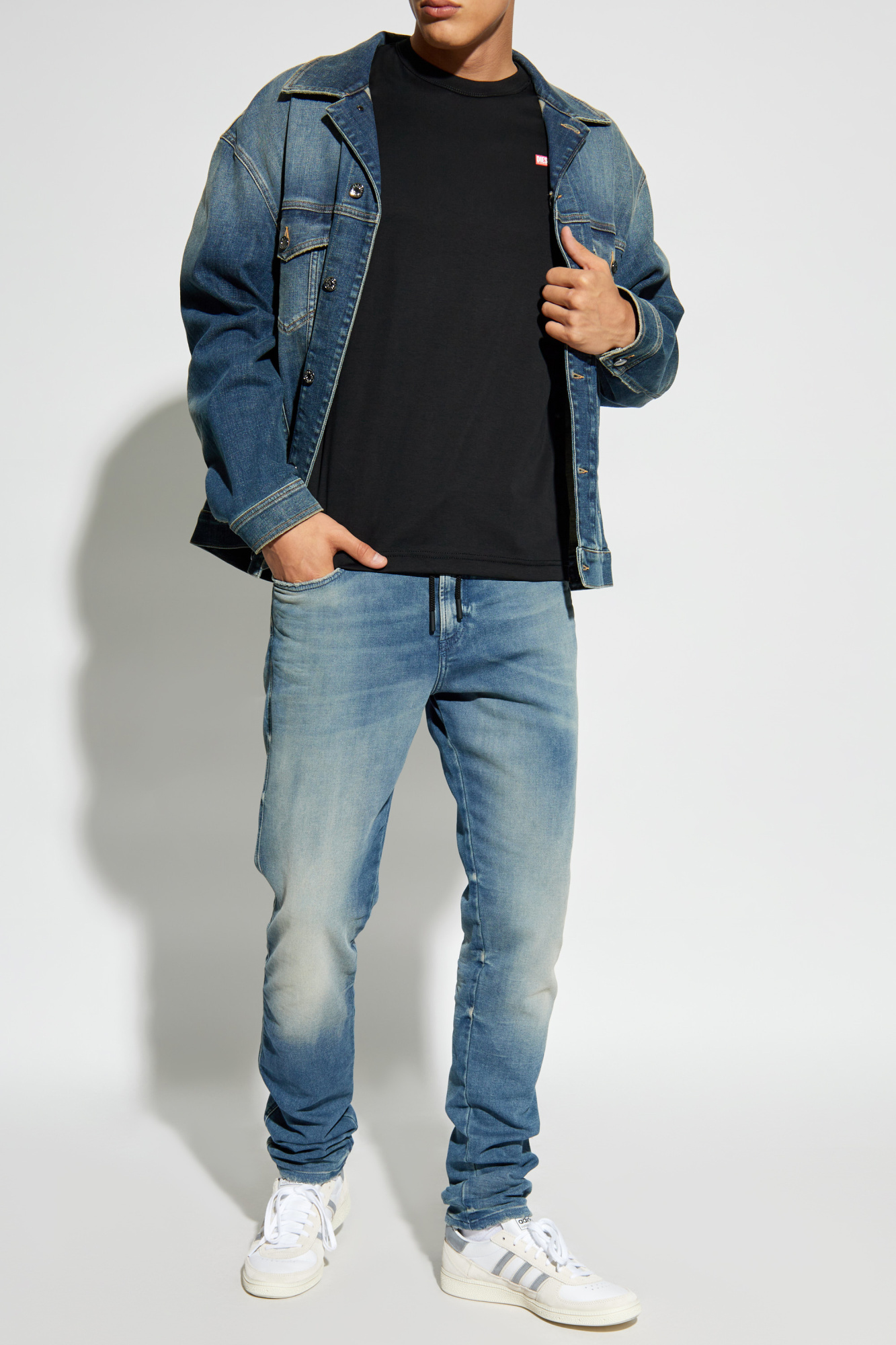 ［大人気！］DISEL T-MIEGOR-K77 T-shirts A148190SKAF100 Men's T-shirt in mercerised cotton | Black | Diesel
